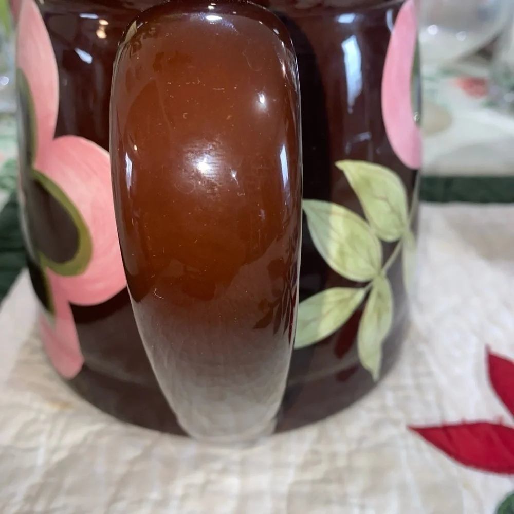 Laurie Gates The causal collection‎ ceramic floral pitcher.